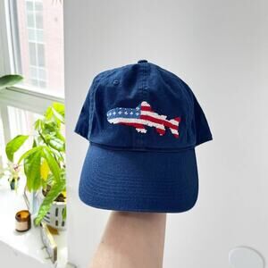 Hazel Boutique American Flag Beaded Shark Baseball Hat